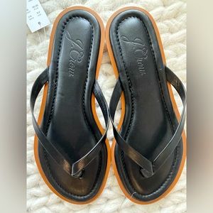NWT - J.Crew Black Leather Sandals
